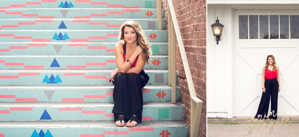 color stairs senior portraits