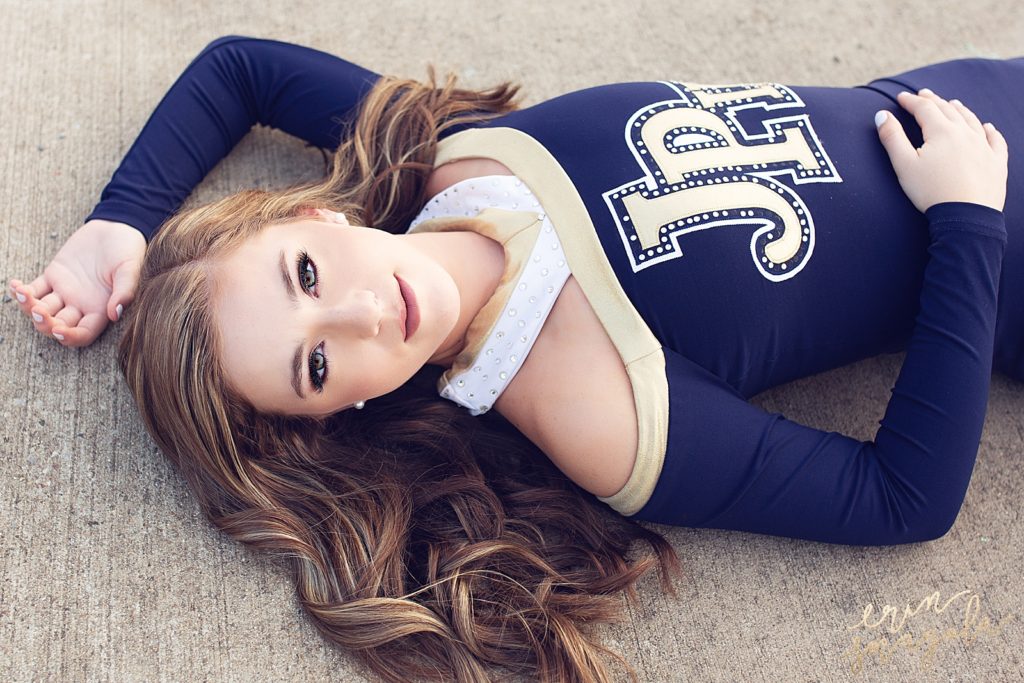 laying down pose senior pictures